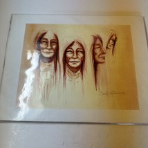 Earl Livermore Signed Native American Print - 16&quot; x 14&quot; Framed - Blackfoot Tribe - £52.32 GBP