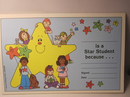 vintage Teacher Classroom Supplies: 9&quot;x5&quot; Motivation Award: .. is a Star Student - £0.78 GBP