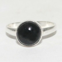 925 Sterling Silver Black Tourmaline Ring Handmade Birthstone Jewelry All Size - £28.13 GBP