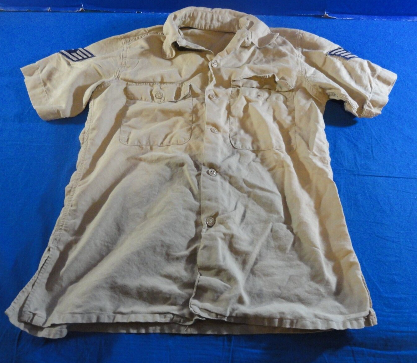 USAF AIR FORCE 1951 KOREAN WAR COTTON SAFARI JACKET MANS TAN TROPICAL 15... - $37.92