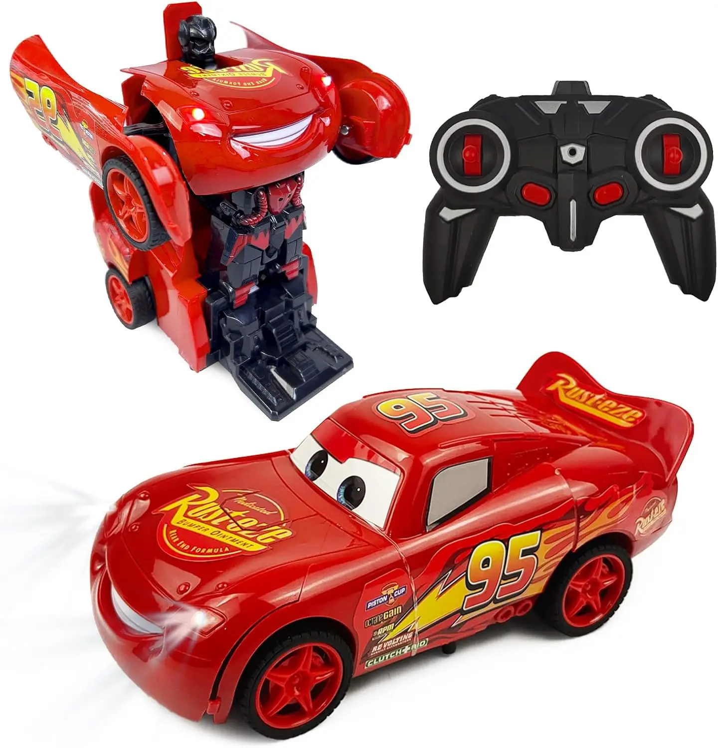 Lightning McQueen Remote Control Car 2in1 Transform Robot RC Cars Deform... - $37.99