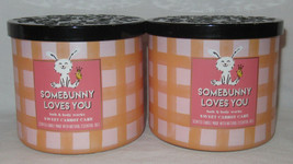 Bath &amp; Body Works 3-wick Scented Candle Lot 2 Somebunny Loves SWEET CARROT CAKE - £51.53 GBP