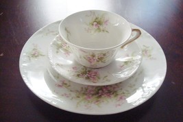Antique French Theodore Haviland  Limoges France TRIO Cup, saucer, plate FINE! - £66.10 GBP