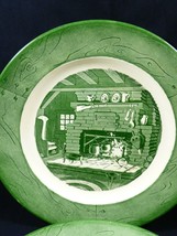 Vintage by Royal China Colonial Homestead green set of 2 dinner plates 10&quot;  - £19.75 GBP