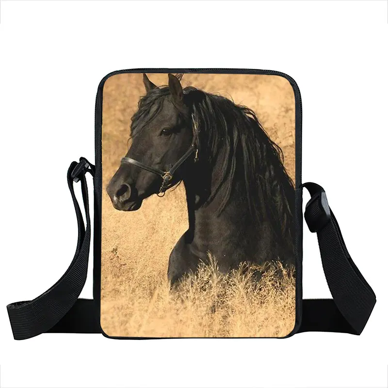 Elegent Animal Horse Print Messenger Bag Teenager Boys Cute Pony Crossbo... - £16.53 GBP
