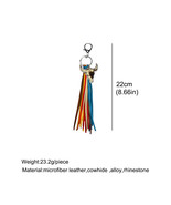 Philippine Gray Rhinestone Steer Head Colorful Tassel Key Ring - $8.93 CAD
