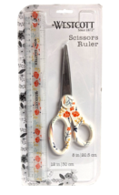 Westcott Floral Scissors Ruler Stainless Steel Blade Shears Sewing Craft... - $337.05 MXN