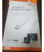 j5create JCA141 USB Type-C to 4K DisplayPort Male Cable White Reversible... - $777.19 MXN