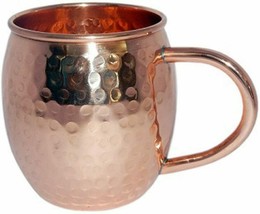 100% pure moscow mule mug hammered Vodka Beer mug Handmade Solid 16 Oz - £17.03 GBP