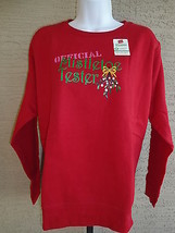New Hanes L Soft Sweats Christmas Glitzy Graphic Sweatshirt Red - £10.30 GBP