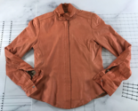 Elie Tahari Jacket Womens Extra Small Orange Zip Front Lamb Leather Snap... - £85.76 GBP