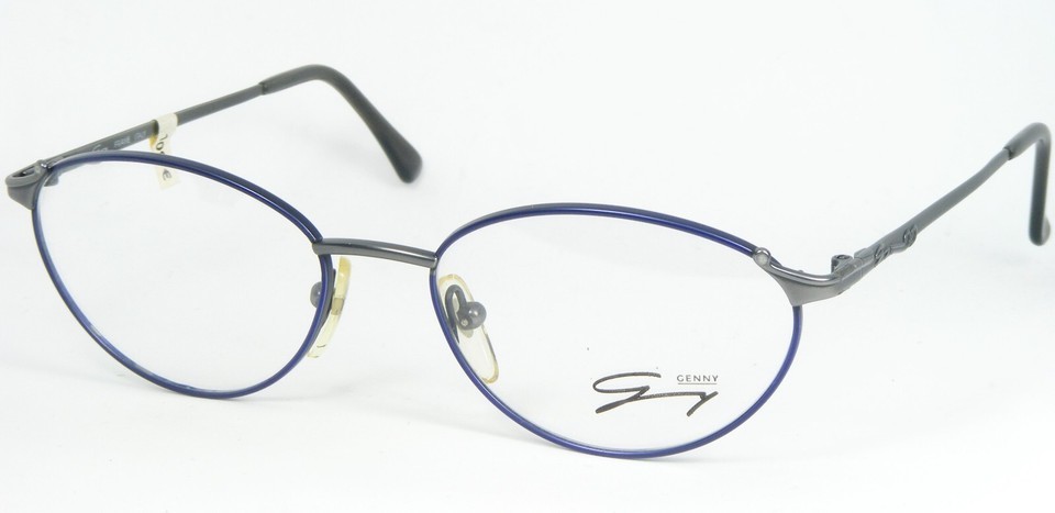 NOS Genny 568 5117 Blue / Dark Grey Grey Eyeglasses Frames 53 17 130-
sh... - $58.20
