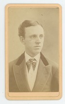 Antique CDV Circa 1870s Handsome Young Man in Suit &amp; Bow Tie Lamson Portland, ME - £7.46 GBP