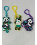 DUDE PERFECT Keychains Lot of 3 Clip Ons - Panda DJ ,  Tennis,  Pogo Stick - €20,58 EUR