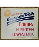 Vintage Borden Hi-Protein Low Fat Milk Sign Decal Display Elsie&#39;s Promis... - £10.38 GBP