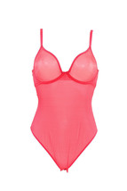 L&#39;AGENT BY AGENT PROVOCATEUR Womens Bodysuit Shiny Sheer Red Size S - £81.57 GBP