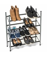 Ustech 4 Tier Chrome Steel Extendable, Stackable Shoe Rack Simple Assembly - $29.10