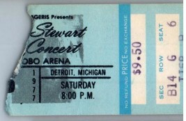 Barra Stewart Ticket Stub Noviembre 6 1977 Detroit Michigan - £42.76 GBP