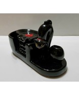 Vintage Black Cat Ashtray Set 4 Double Holder Trays Match Vase Japan 40-... - £90.53 GBP