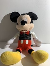 Disney 2016 Plush Mickey Mouse with Red Bow Tie 22 inch tall - £15.21 GBP