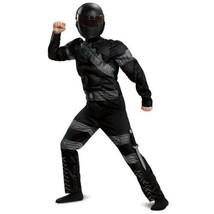 NEW GI Joe Snake Eyes Halloween Costume Boys Small 4-6 Mask Jumpsuit Hoo... - $19.75