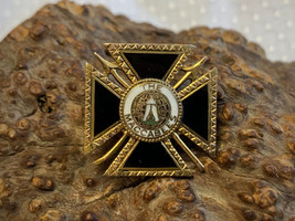 Vtg Knights of the Maccabees Gold Plated Pin Fraternal Org. Religious Brooch - £23.94 GBP