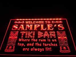 Welcome to Tiki Bar Personalized Name Illuminated Led Neon Sign Home Decor, Bar - £21.10 GBP+
