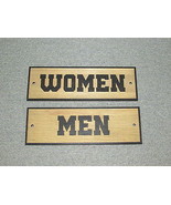 Rustic Style Men &amp; Women Restroom 9&quot; Wood Door Signs - $23.95