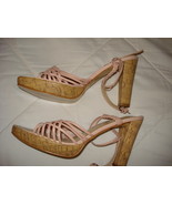 Colin Stuart Victoria&#39;s Secret Leather Braided Strappy 4&quot; Heels Blush Pi... - $572.23 MXN