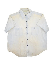 Vintage Distressed Chambrey Work Shirt Mens XL Short Sleeve Mechanic Wor... - £54.56 GBP