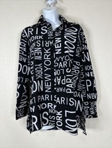 Mischa Womens Size S Black City Name Button Up Shirt Long Sleeve - $9.23