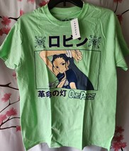 NWT PacSun One Piece Nico Robin Green Crew Neck Short Sleeve Shirt Size Small - £39.33 GBP