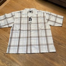 White Plaid Button Short Sleeve Shirt Sz XL NOS Regal Wear Mens NEW - $13.49
