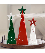 Christmas Decorations Indoor, Christmas Decor - 3 PCS Wooden Xmas Tree S... - $21.63