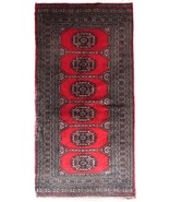 Handmade Vintage Uzbek Bukhara Rug 3&#39; x 6.1&#39; (92cm x 186cm), 1960s - 1C1095 - $570.03 CAD
