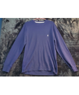 Polo Ralph Lauren Sweater Men Large Blue Knit Cotton Long Sleeve Round N... - £16.51 GBP