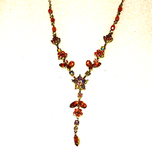 Beautiful vintage red rhinestone y necklace - £19.78 GBP