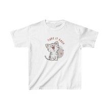 take it easy cat gift funny animal lovers Kids Heavy Cotton™ Tee humor - $14.00
