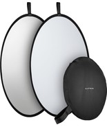 NEW Silver &amp; White 32&quot; 80cm Collapsible Light Reflector Portable Photo S... - £11.10 GBP