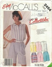 McCall&#39;s 2454 Easy Sleeveless Shirt &amp; Pleated Shorts Pattern Plus Size 20 Uncut - £10.20 GBP