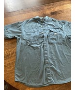 Columbia Sportswear Fishing Shirt Men&#39;s L Blue Short Sleeve Button Down - $18.80