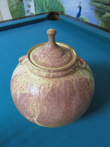 ROUND POTTERY STUDIO FISH BOWL WITH COVER DRIPPED DETAILS 9 1/2 X 9&quot; - $143.55