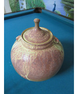 ROUND POTTERY STUDIO FISH BOWL WITH COVER DRIPPED DETAILS 9 1/2 X 9&quot; - £114.39 GBP