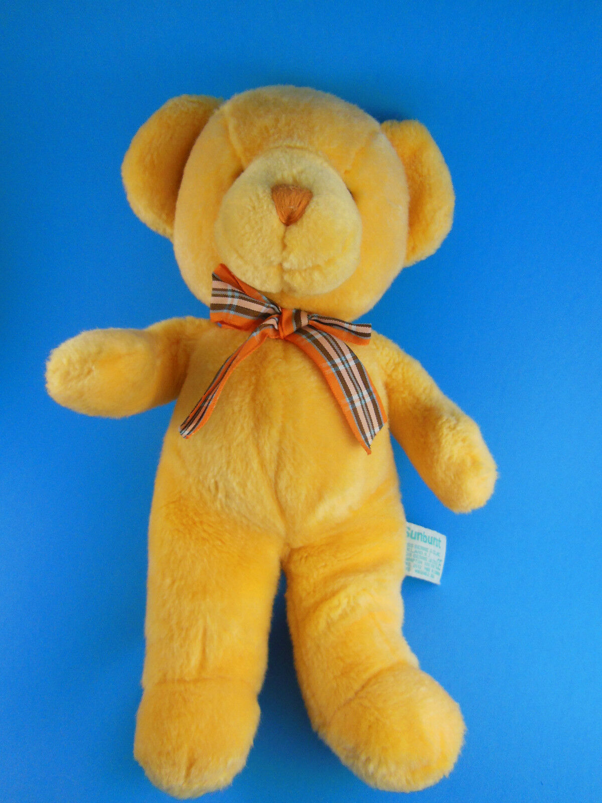 Russ Berrie Sunburst Teddy Bear with Rattle 12" Orange-yellow - $22.76