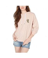 Rebellious One Womens Juniors M Light Pink Cactus Hooded Sweatshirt NWT ... - $26.87 CAD