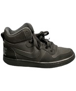 Nike Court Borough Mid Top Athletic Sneaker Youth Size 5.5 Black Leather... - $23.02