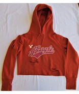 American Eagle Women&#39;s Cropped &amp; Distressed Hooded Sweatshirt Size Medium - $20.58 CAD