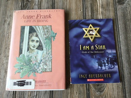 Book Lot of 2 Anne Frank Life in Hiding &amp; I Am a Star Child of the Holocaust - £6.77 GBP