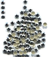 RHINESTUDS Faceted Metal 4mm SILVER Color Hot fix iron on    2 Gross  28... - £5.41 GBP