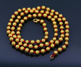 20 kt yellow gold beads ball necklace 24 inches long fabulous chain necklace  - £699.64 GBP